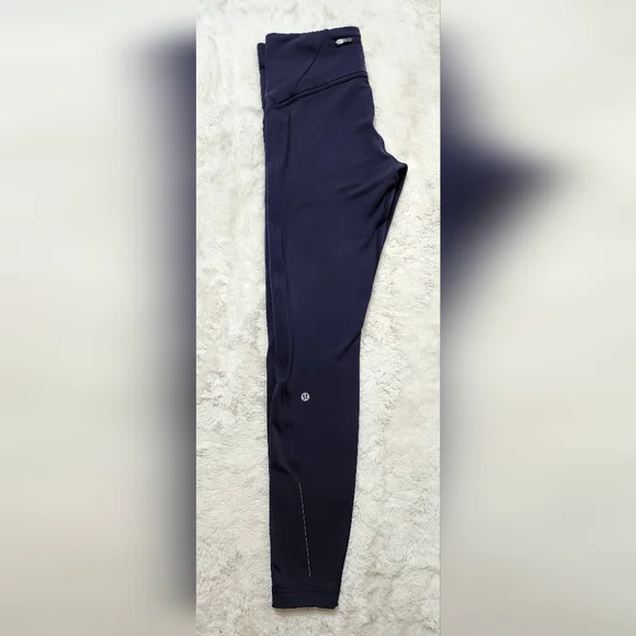Lululemon Fast as Fleece Tight 28” Size 8 Midnight Navy Legging Active Run Lined - Picture 11 of 16